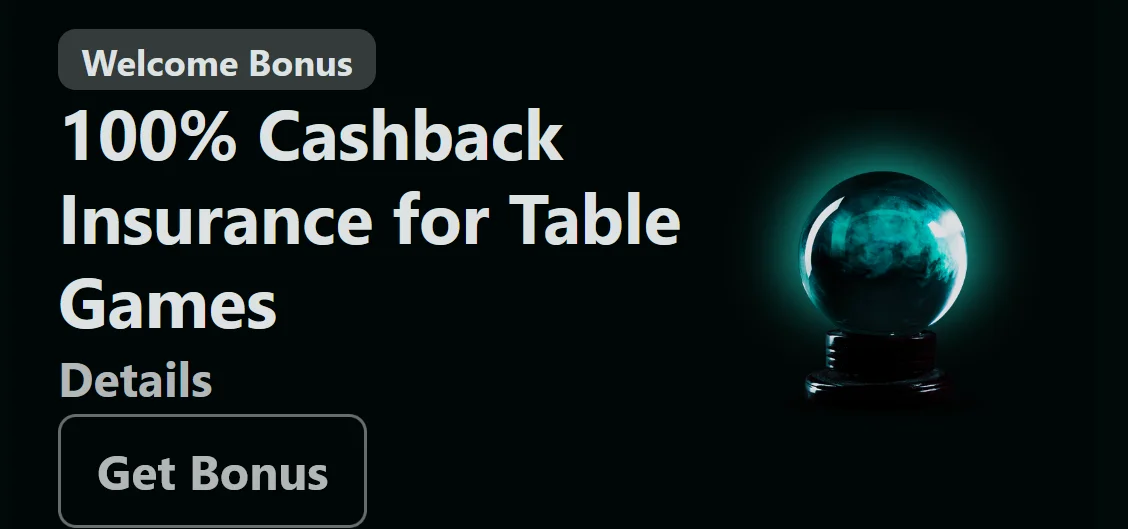 True Fortune welcome bonus: 100% cashback insurance for table games