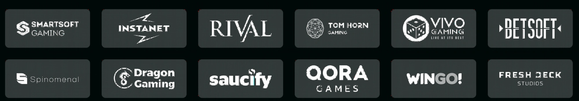 True Fortune Casino software providers including Rival Gaming, Betsoft, and Saucify